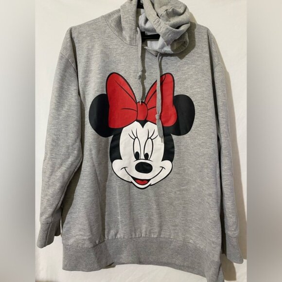 Disney Gray and Red Minnie Mouse Pull-Over Hoodie - Picture 1 of 6